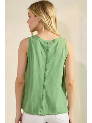 Essential Raw Edge Cotton Tank