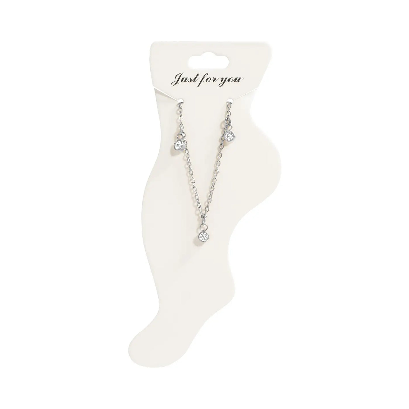 Clear Stone Charm Anklet