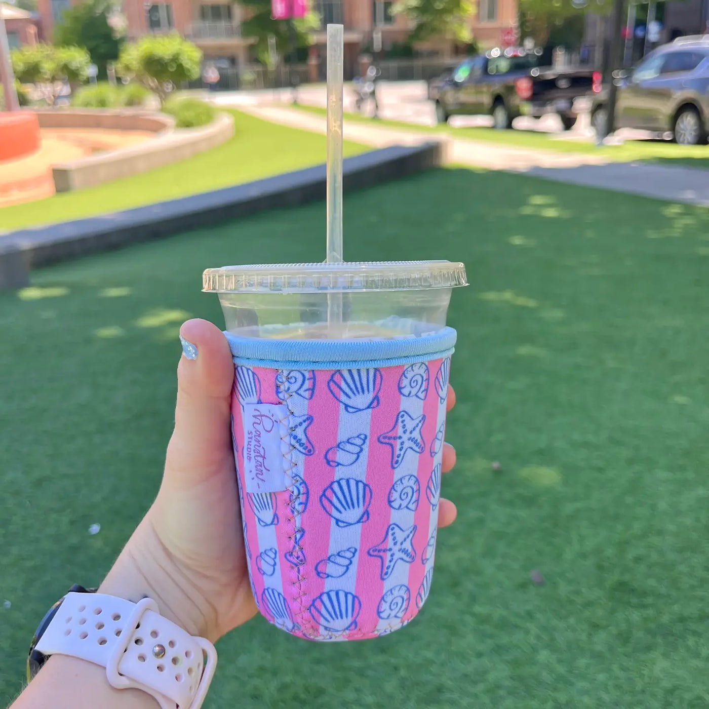 Shoreline Stripes Iced Coffee/Drink Sleeve