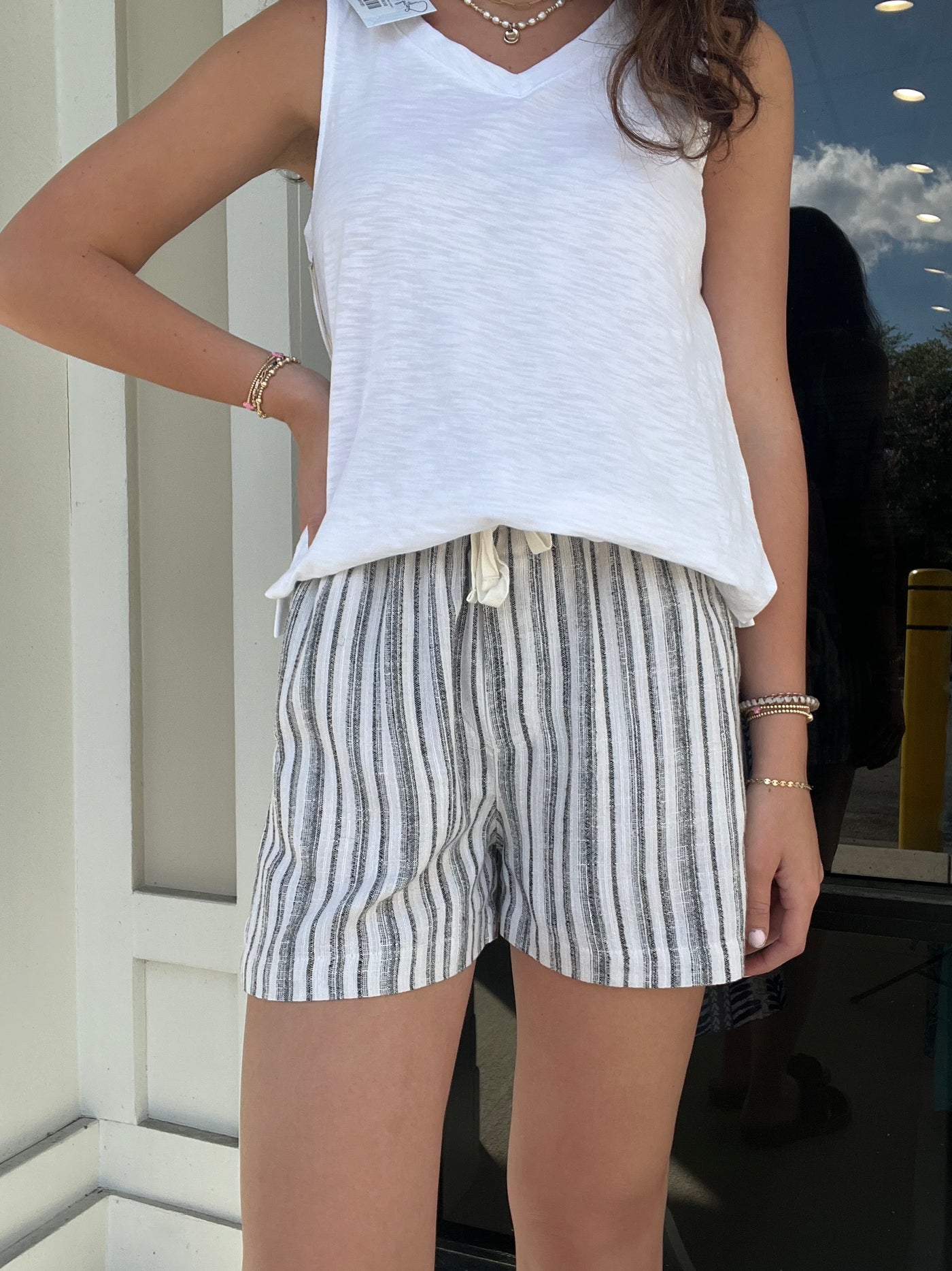 Striped Drawstring Shorts