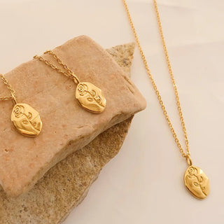 Rose Coin Gold Necklace