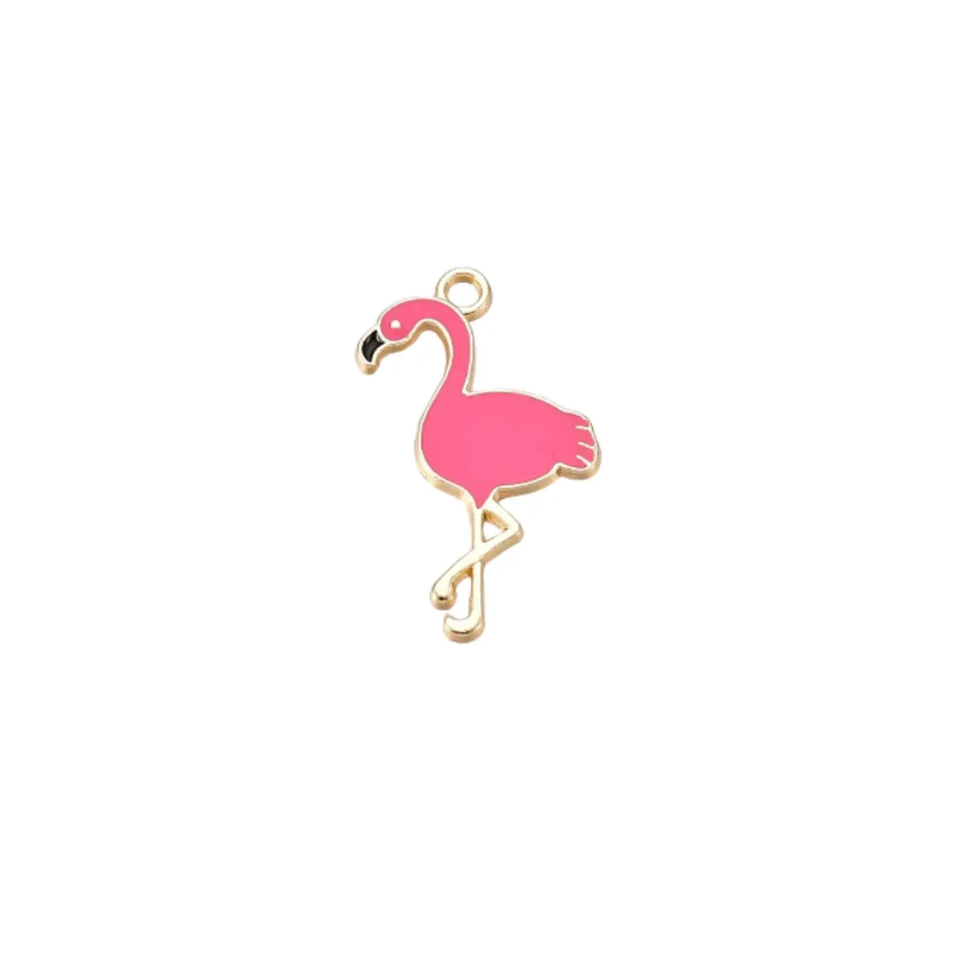 Gold Pink Flamingo Charm