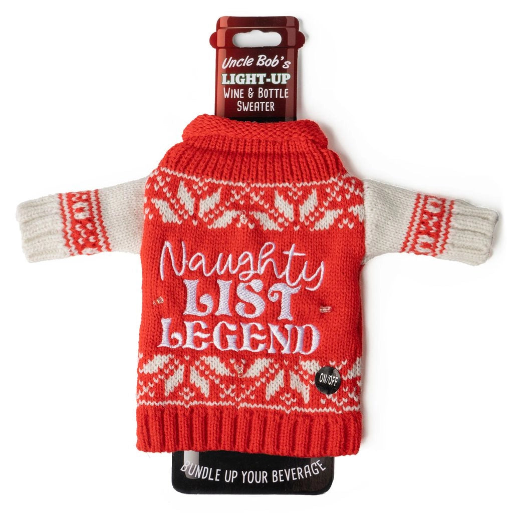 Uncle Bob’S Light-Up Wine & Bottle Sweater