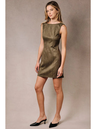 Faux Suede Mini Dress