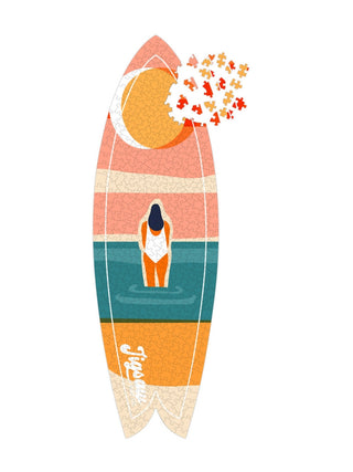 Sunset Gaze Surfboard Jigsaw Puzzle