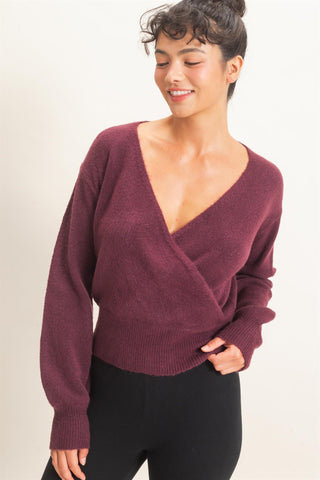 V-Neck Wrap Sweater