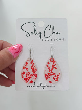 Mini Coral Resin Earrings