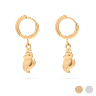 Conch Shell Huggie Earrings