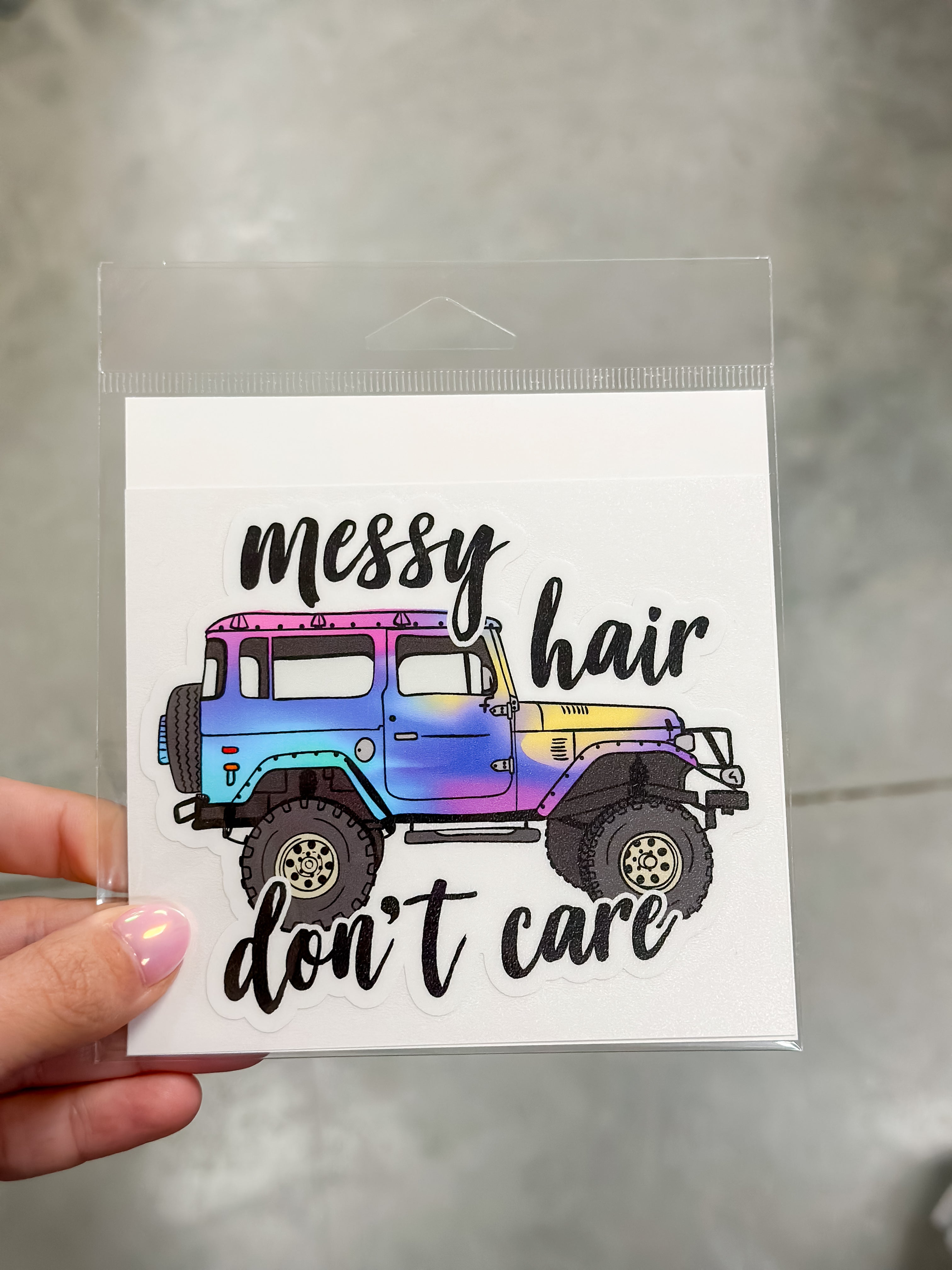 Jeep - Messy Hair Sticker – Salty Chic Boutique