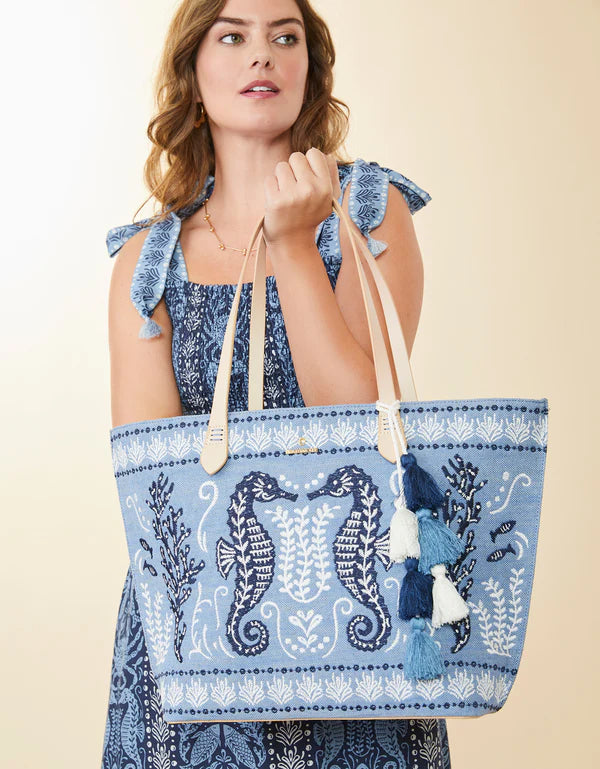 Spartina Fiesta Tote Hamilton Seahorse Blue