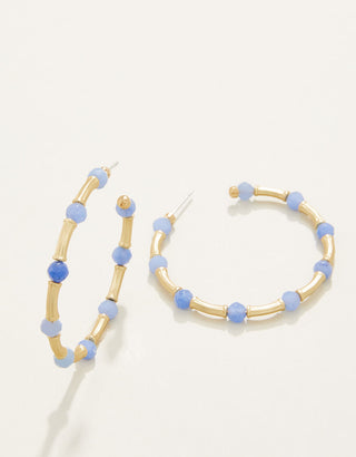 Spartina Calm Waters Hoop Earrings Blue Aventurine