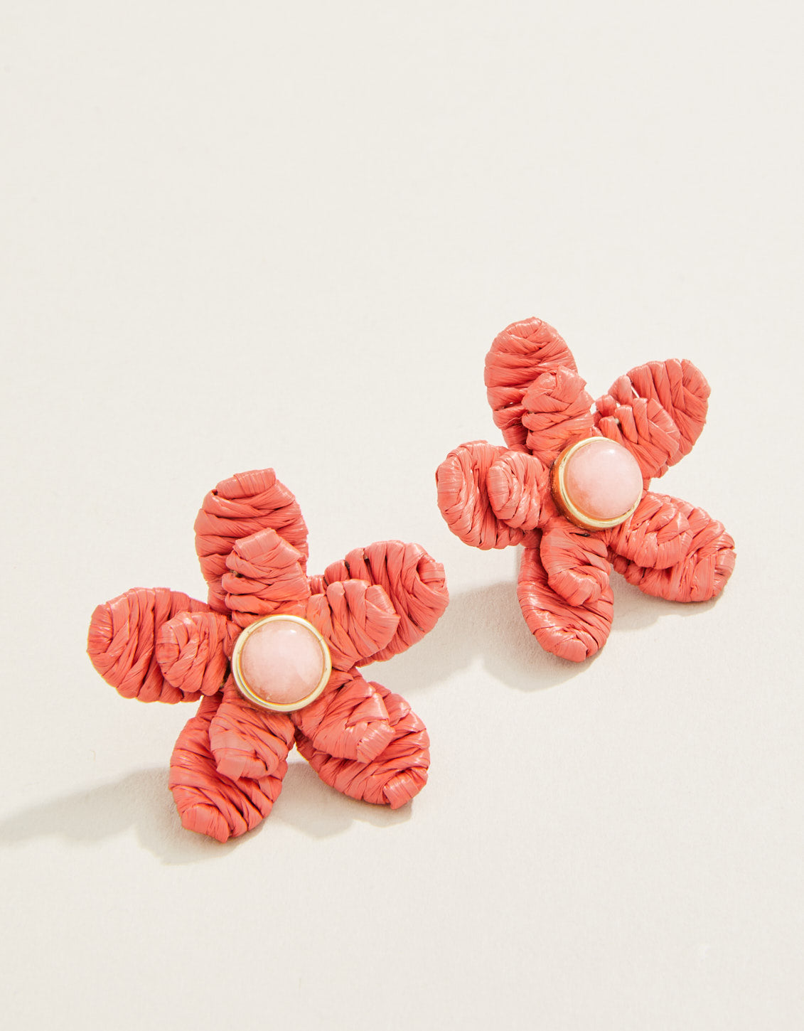 Spartina Sweet Straw Flower Earrings Red