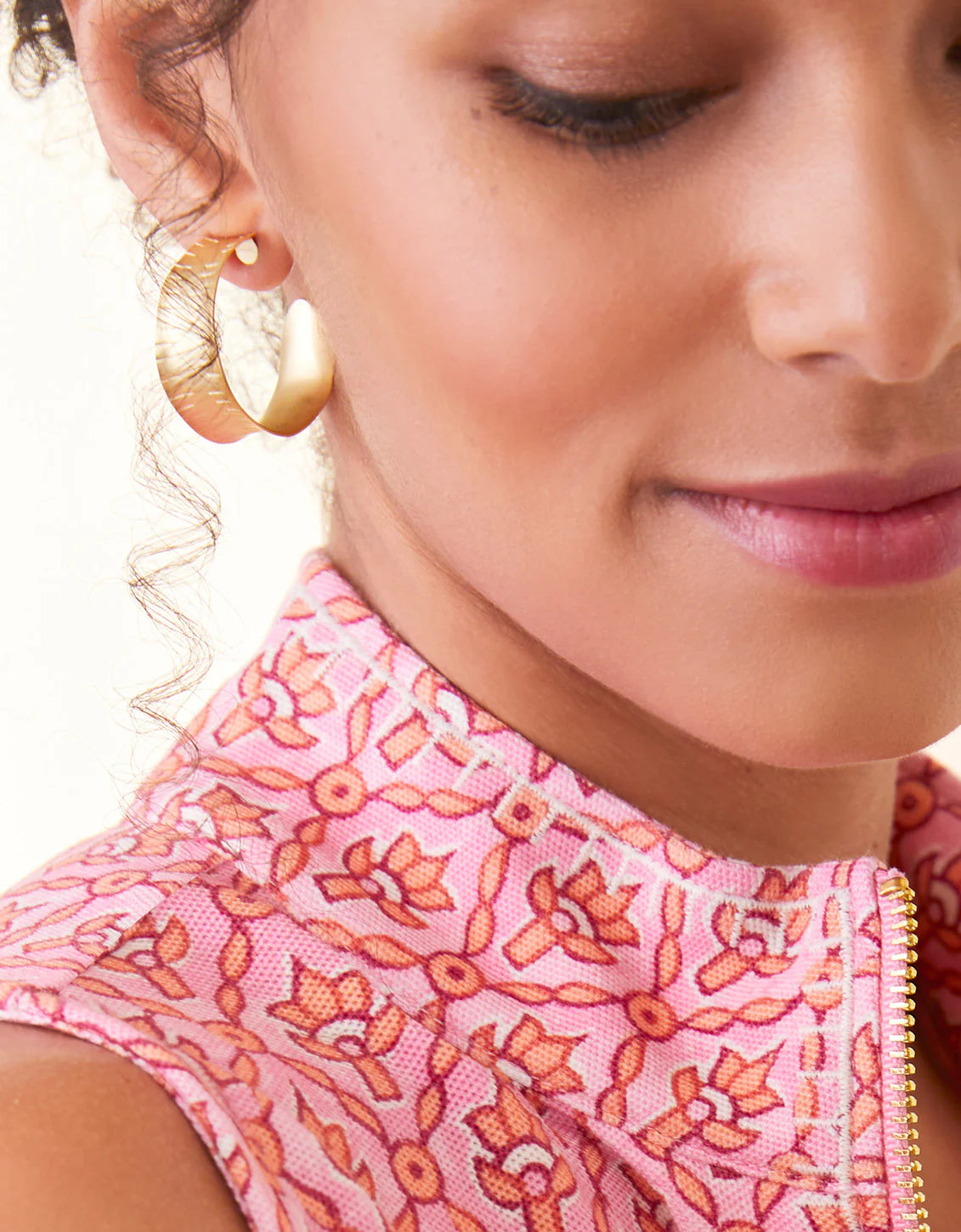 Spartina Queenie Midi Hoop Earrings Gold