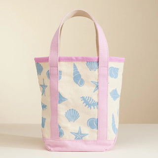 Seashell Print Canvas Tote Bag