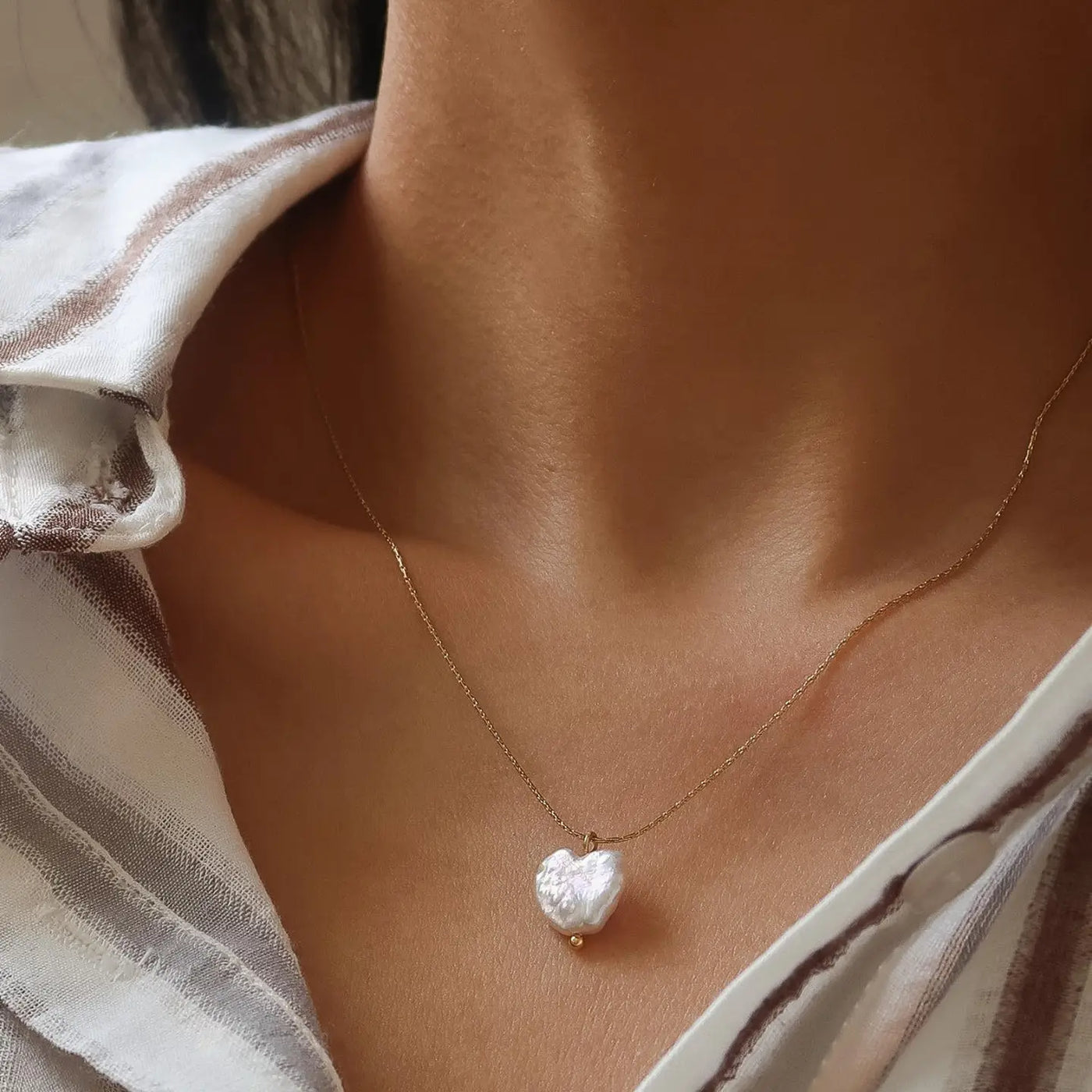 Freshwater Pearl Heart Necklace