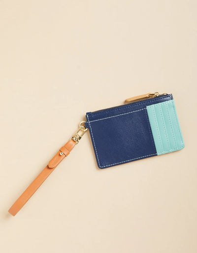 Spartina Slim Card Coinpurse Navy Seafoam Color Block