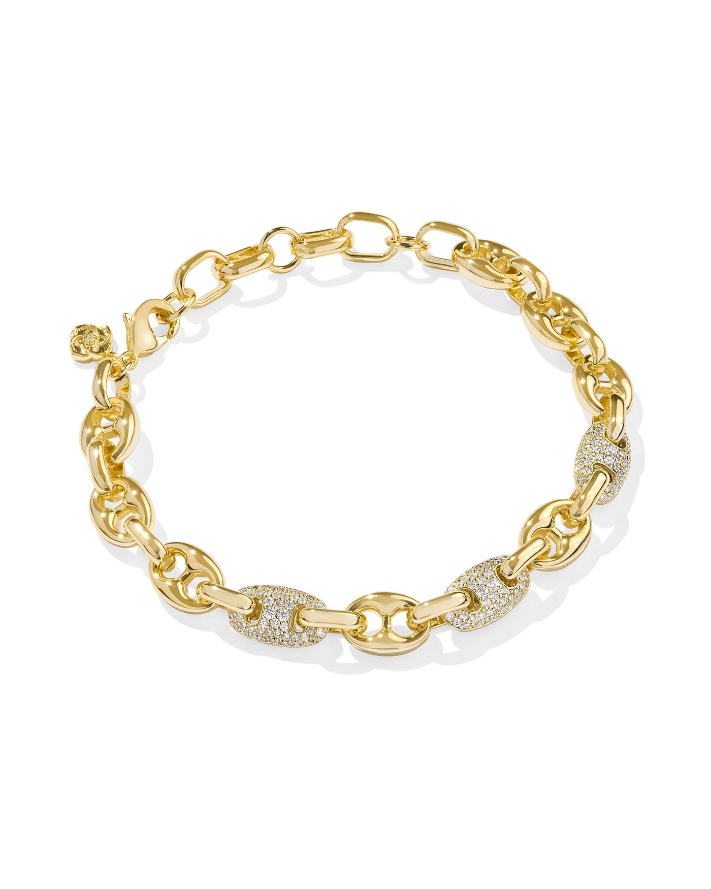 Bailey Pave Chain Bracelet Gold White Crystal