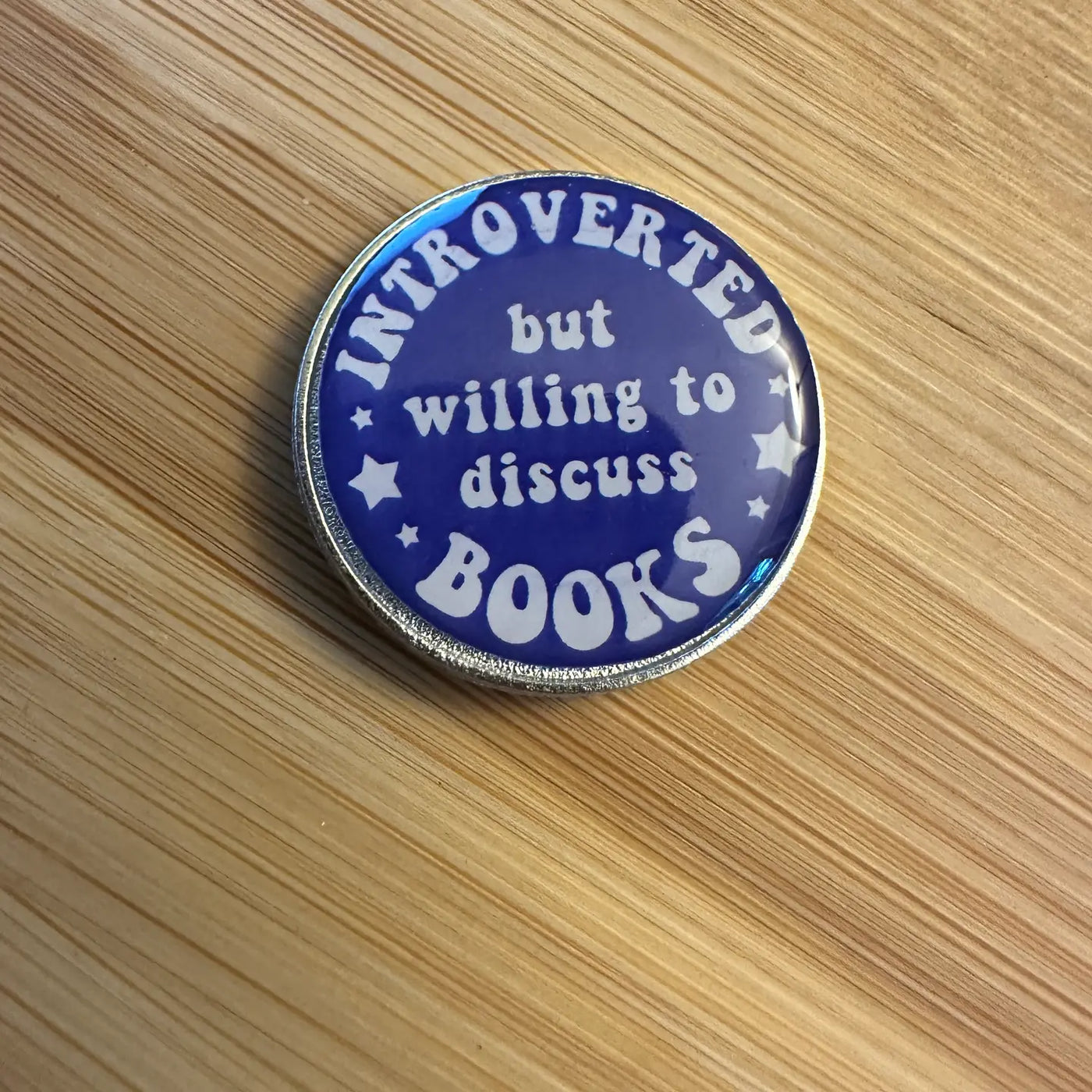 "Introverted But Willing to Discuss Books" Pin