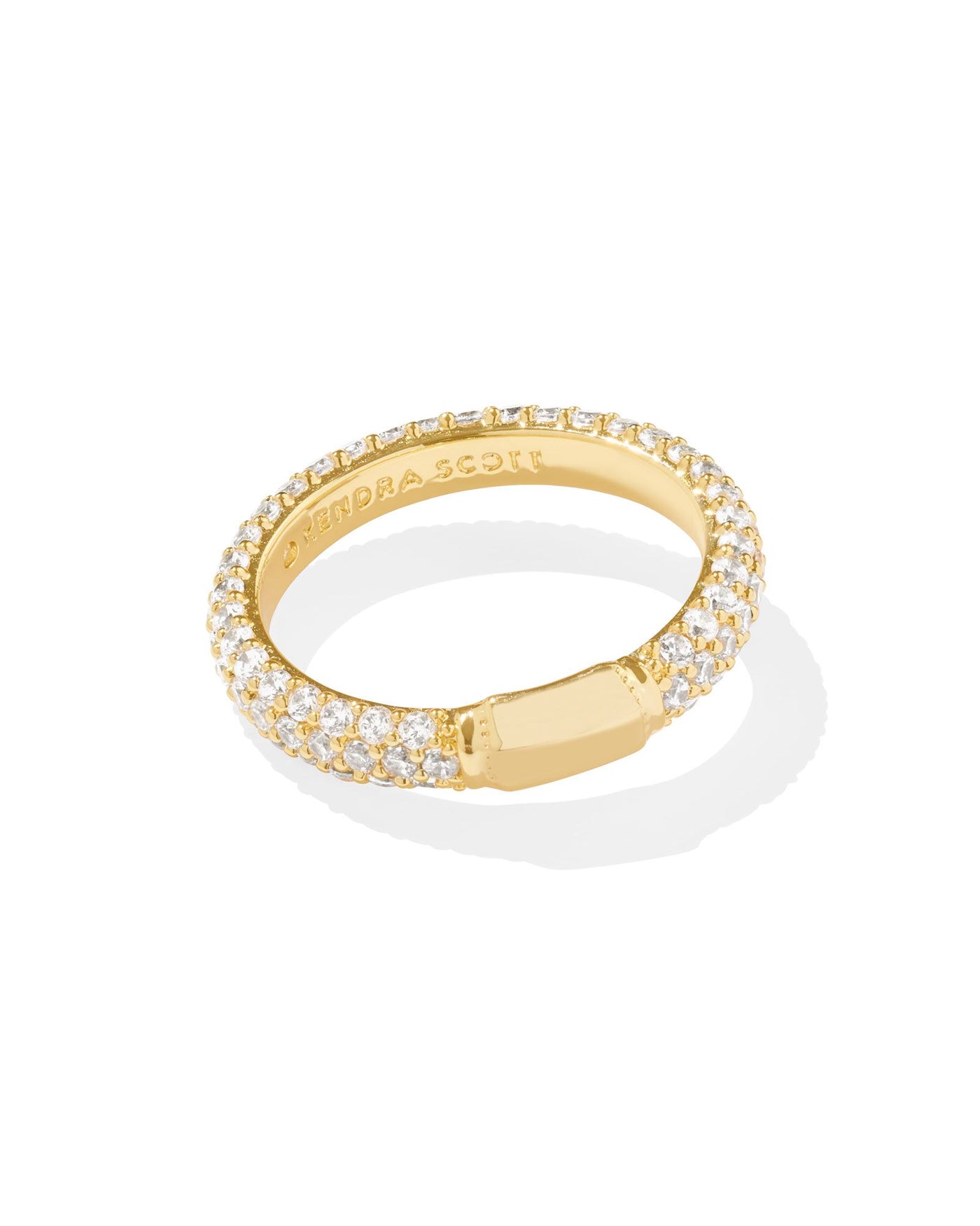 Emery Band Ring Gold White Crystal