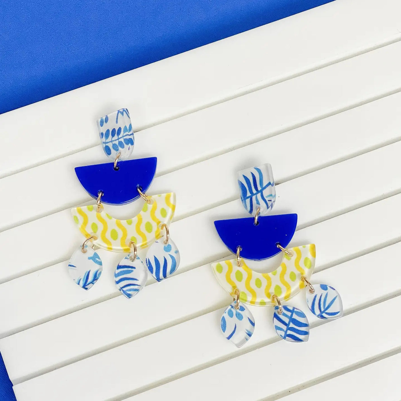 Funky Spring Geometric Dangle Earrings
