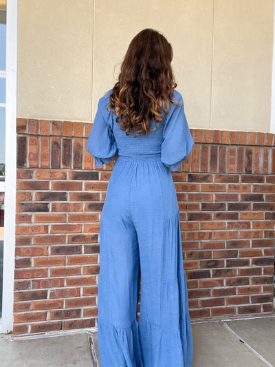 Jenny Wide Leg Smocked Jumpsuit