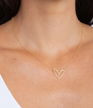 Sahira Abigail Open Heart Necklace - Tarnish Resistant