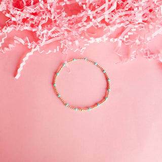 Beaded Blondes Turquoise Dainty Poppi Bracelet