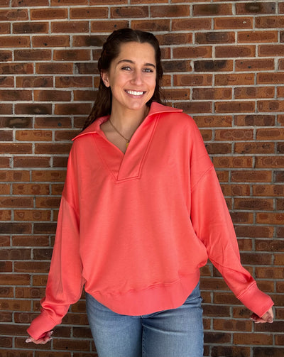 Umgee Buttery Soft V Neck Pullover