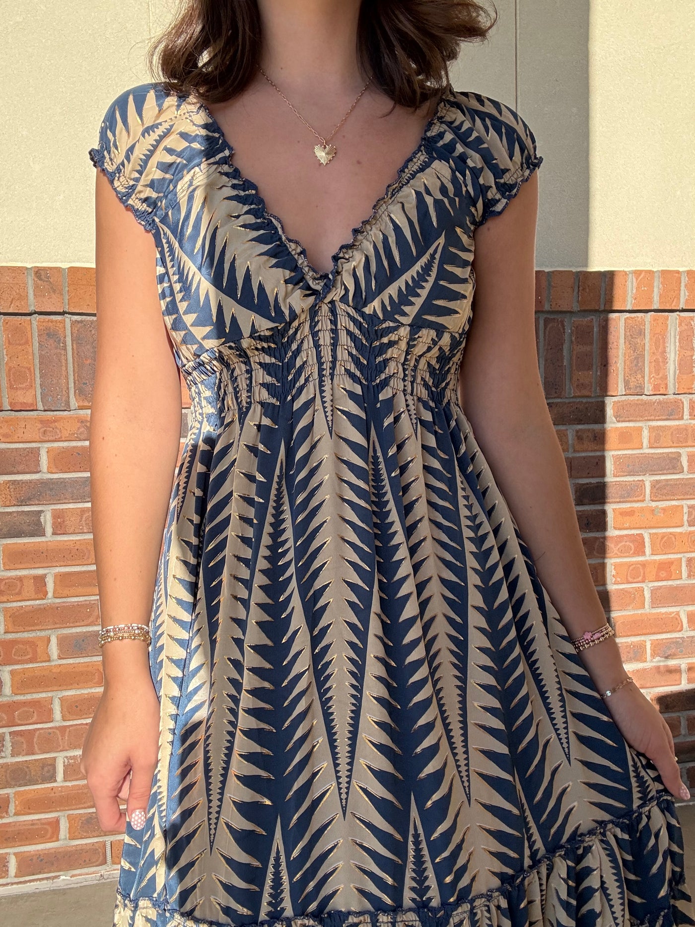 Gold Accents Maxi Dress