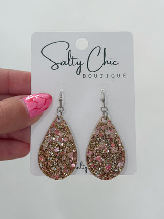 Rose Gold Resin Earrings