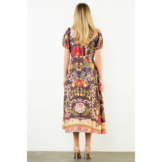 THML Short Sleeve Vibrant Patterened Dress