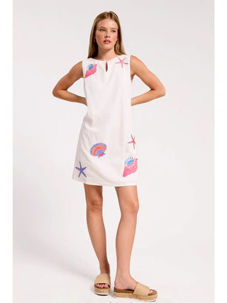 Marine Shell Mini Dress