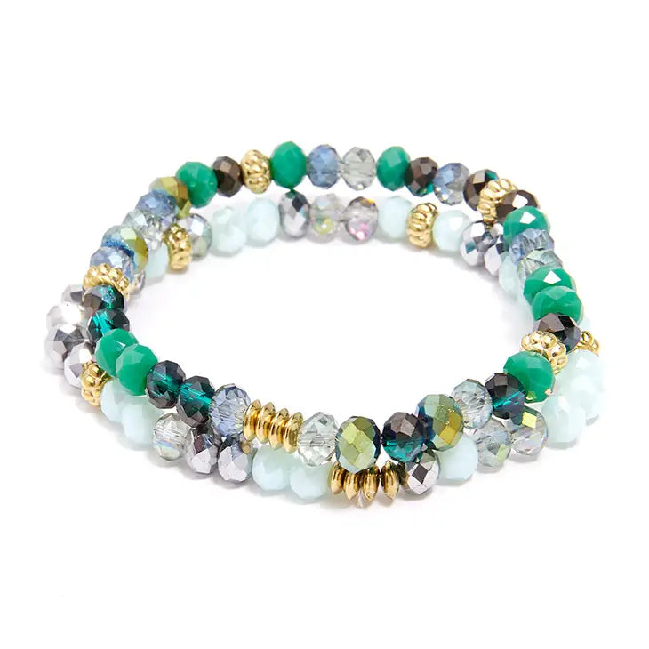 Zenzii Colorful Crystal Beaded Stretch Bracelet