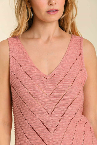 Umgee Open Stitch Knit Tank Top