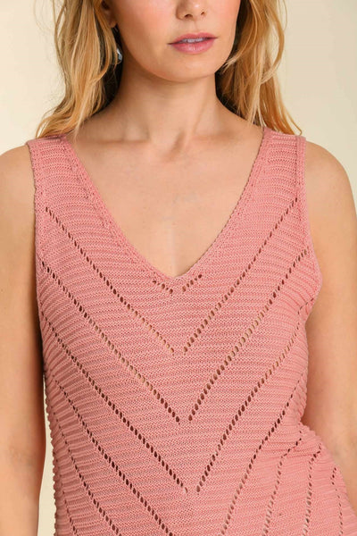 Umgee Open Stitch Knit Tank Top