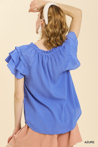 Umgee Ruffle Sleeve Riley Top