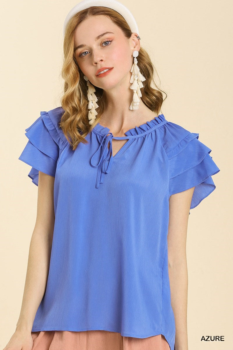 Umgee Ruffle Sleeve Riley Top