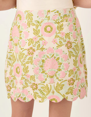 Spartina Matilda Scallop Skort Seawall Damask Pink