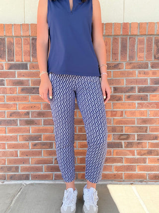 LuLu B Navy Ropes Pocket Capri