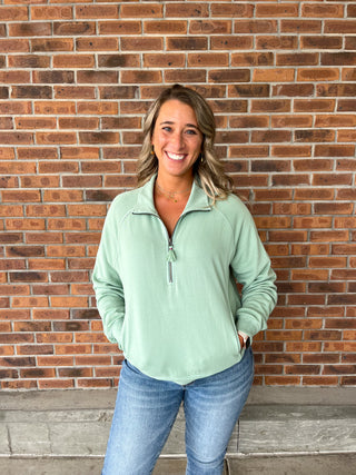 Hatley Mock Neck Pullover - Sage