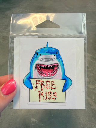 Free Kiss Shark Medium Sticker