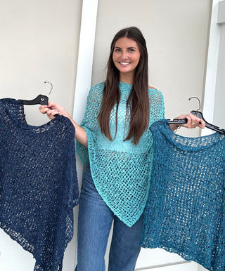Popcorn Knit Poncho