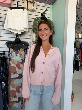 Cozy Button-Front Knit Top