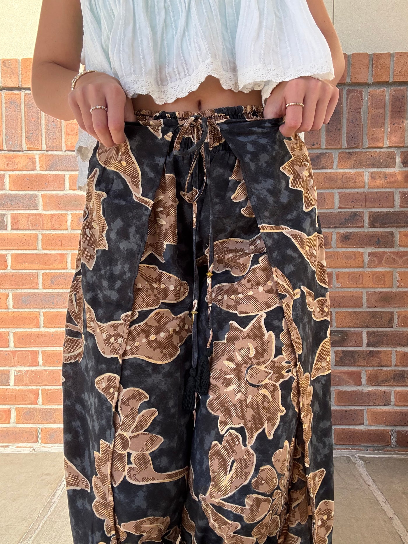 Printed Wrap Pants
