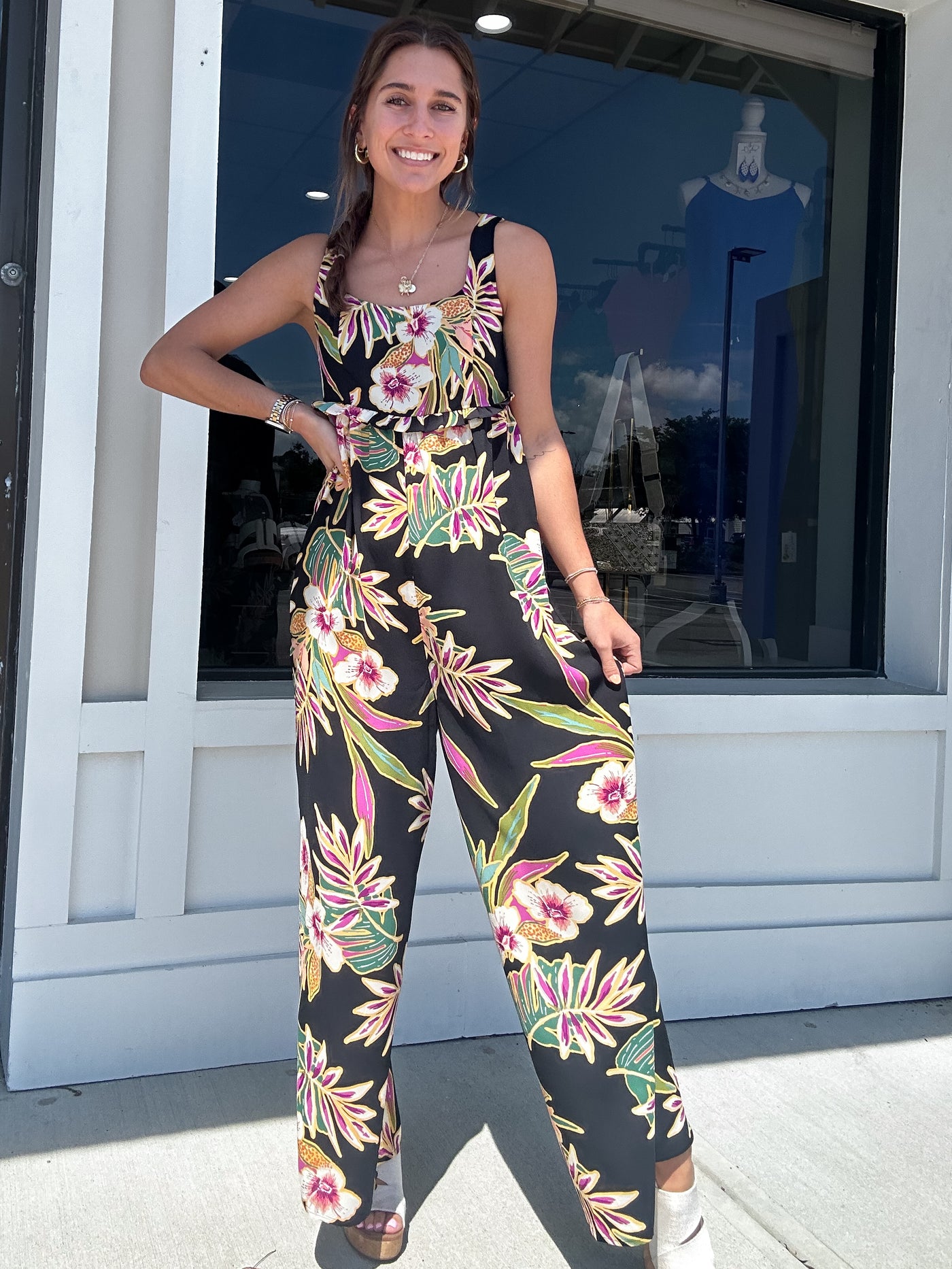 Fun In Floral Jumpsuit