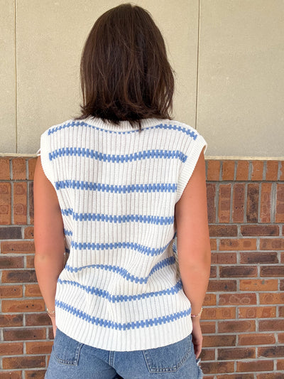 Sav Stripe V-Neck Sweater Vest