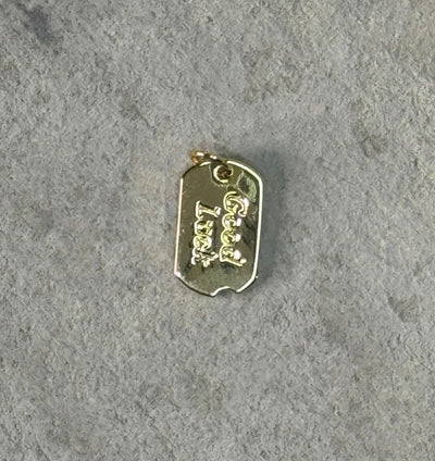 “Good Luck” Dog Tag Charm