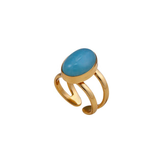 Alchemia Blue Quartz Adjustable Cuff Ring