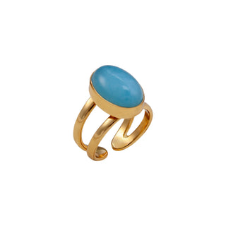 Alchemia Blue Quartz Adjustable Cuff Ring