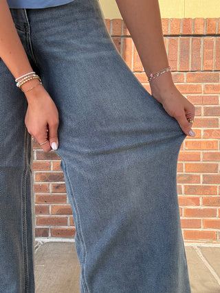 Judy Blue High Waist Liza Palazzo Ocean Fade Blue